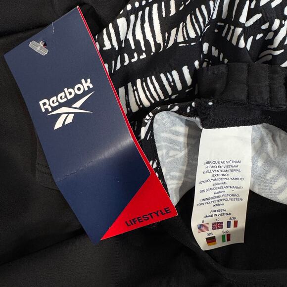 Reebok Small Swimsuit One-Piece Long Sleeves Padded High-Neck Lined Black New - Picture 6 of 10